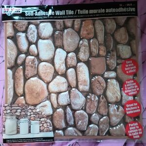 Natural Stone Look Self-Adhesive Wall Tile - Brown and Tan